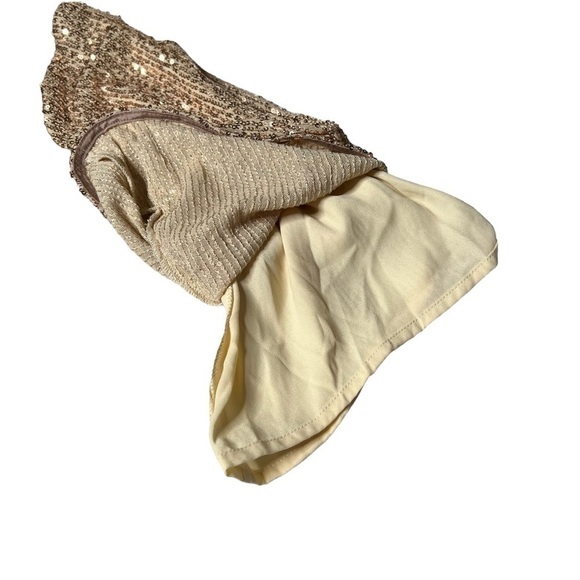 MYSTREE Velvet Flutter Sleeve Sequins Blush Pink Dress Women's Size M - Picture 10 of 16